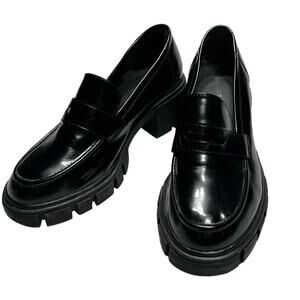 Sincerely Jules Black Chunky Lug Sole Penny Loafers Women’s 8.5 READ